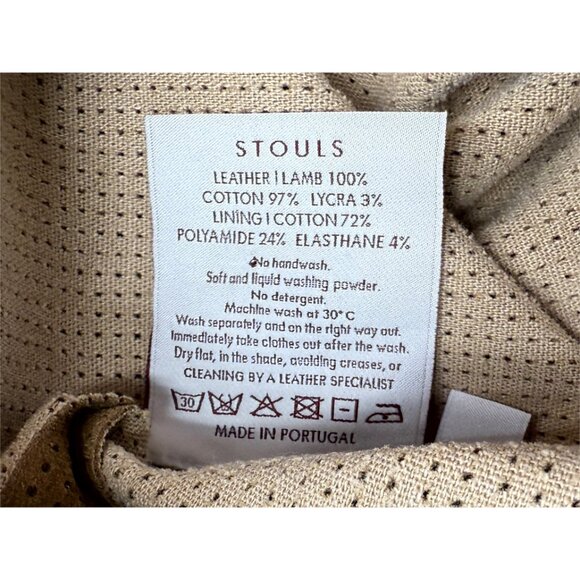 STOULS BROWN SUEDE PERFORATED WIDE LEG PANTS - Picture 7 of 8